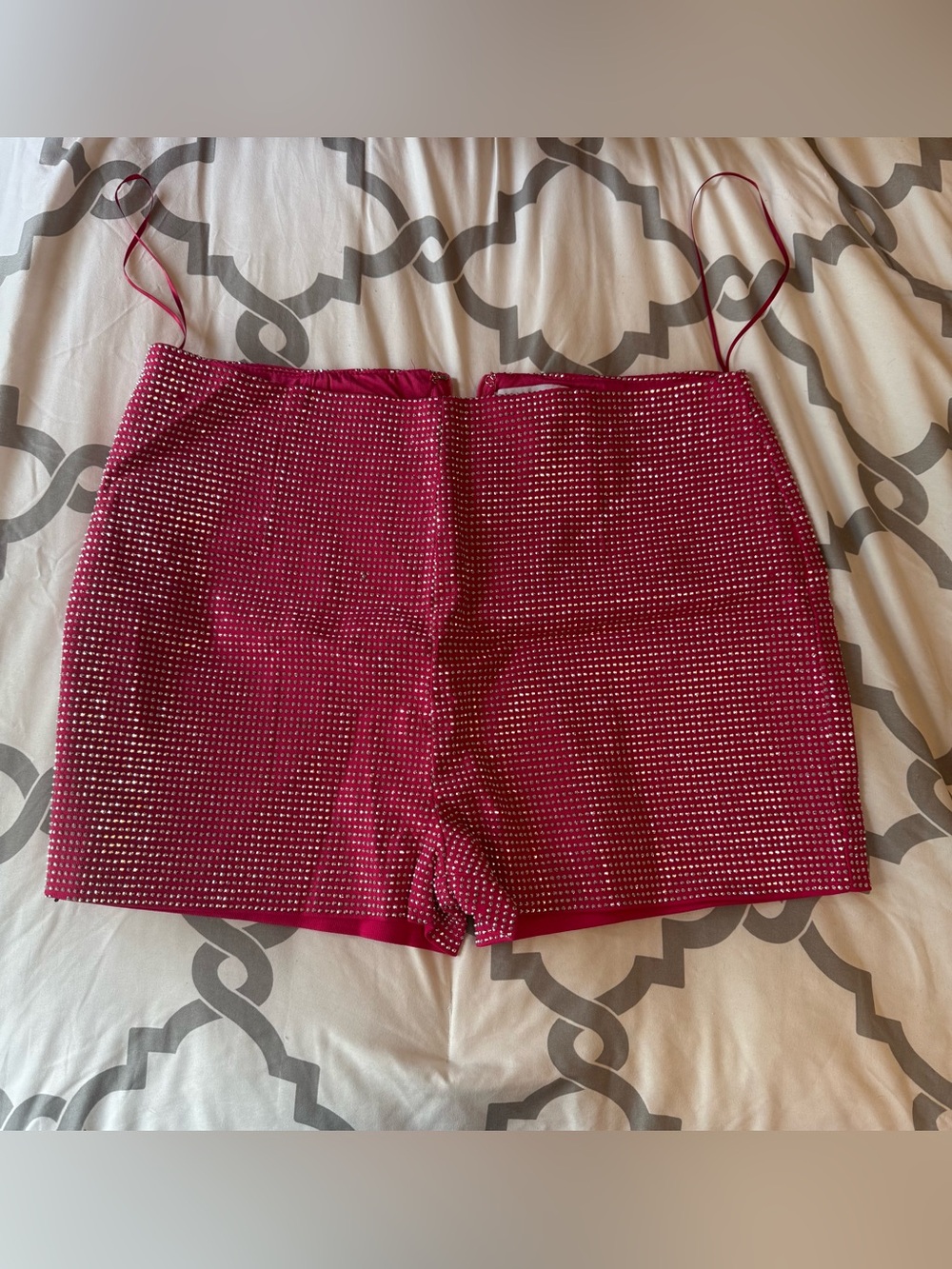 Amazing Lace Magenta Rhinestone High Waist Shorts